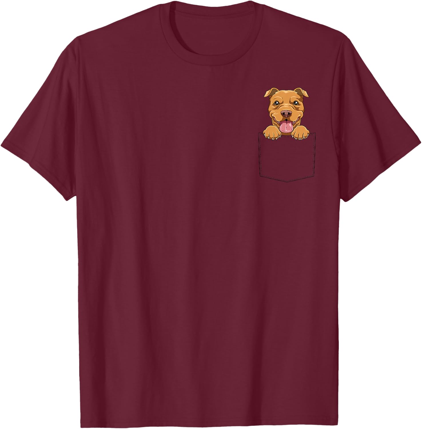 Pitbull Pocket Pitbull In Pocket Funny Pitbull Dog Peeking T-Shirt - T-Shirt | Maroon
