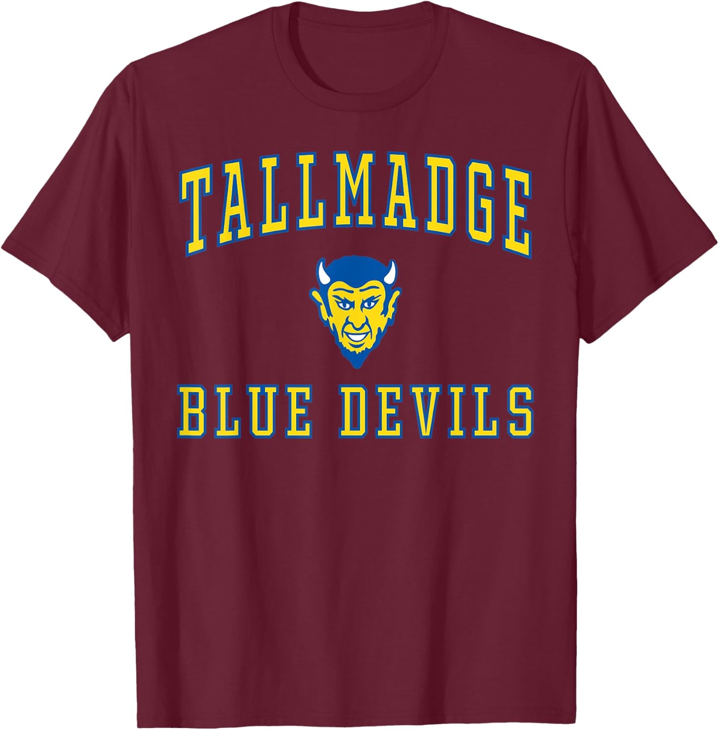 Tallmadge High School Blue Devils C1 T-Shirt - T-Shirt | Maroon