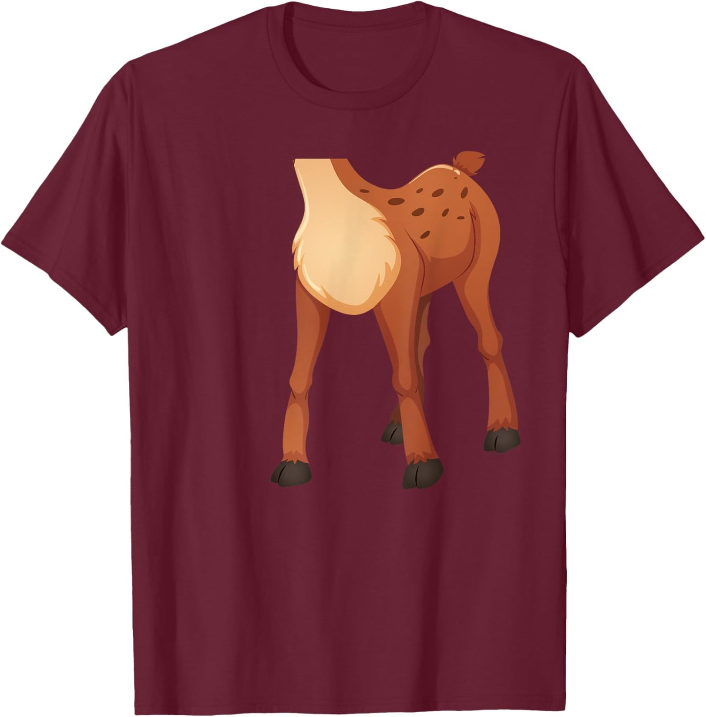 Headless Deer Lazy DIY Halloween Costume Funny Animal Body T-Shirt - T-Shirt | Maroon
