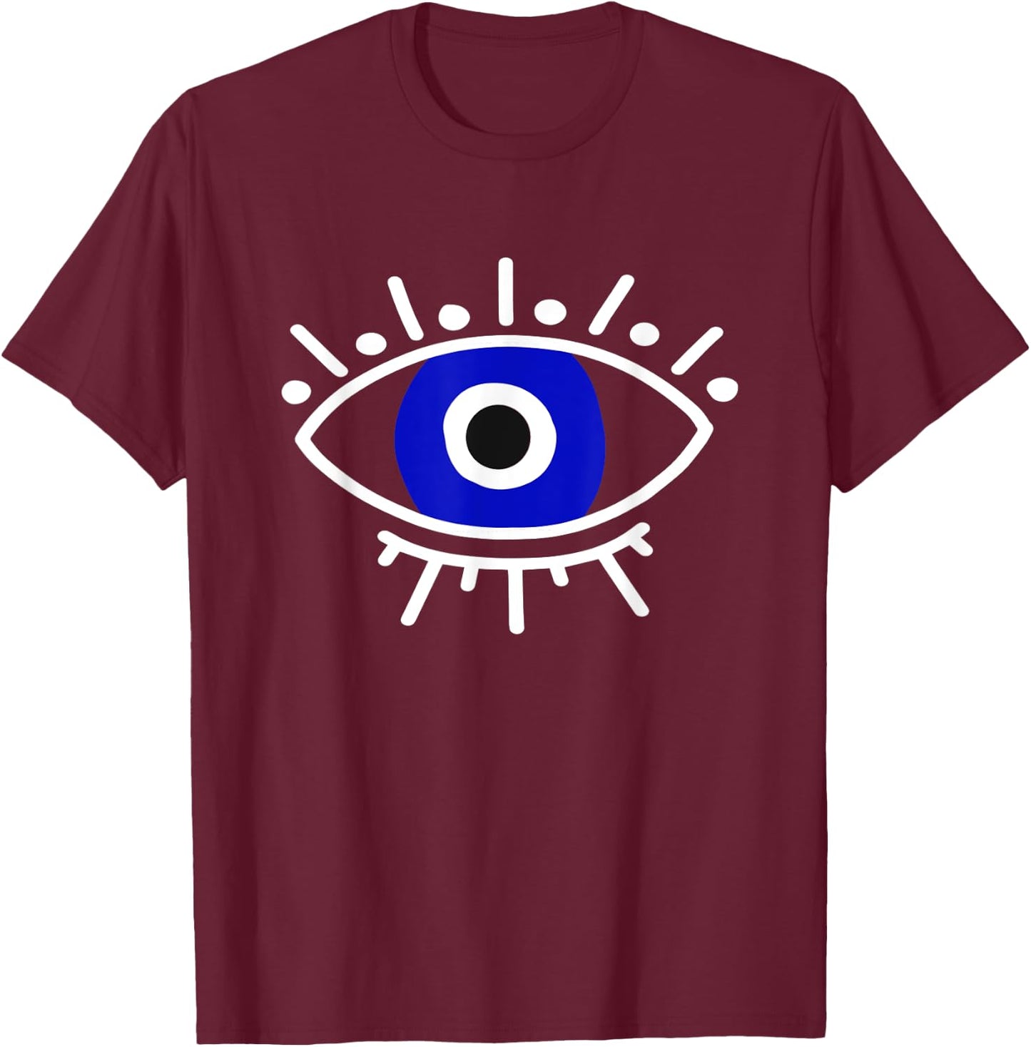 Evil Eye Curse Protection Hand of Hamsa Seeing Eyes Evil Eye T-Shirt - T-Shirt | Maroon
