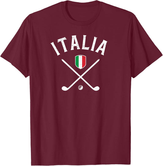 Italy Golf - Italian Flag Golf T-Shirt - T-Shirt | Maroon