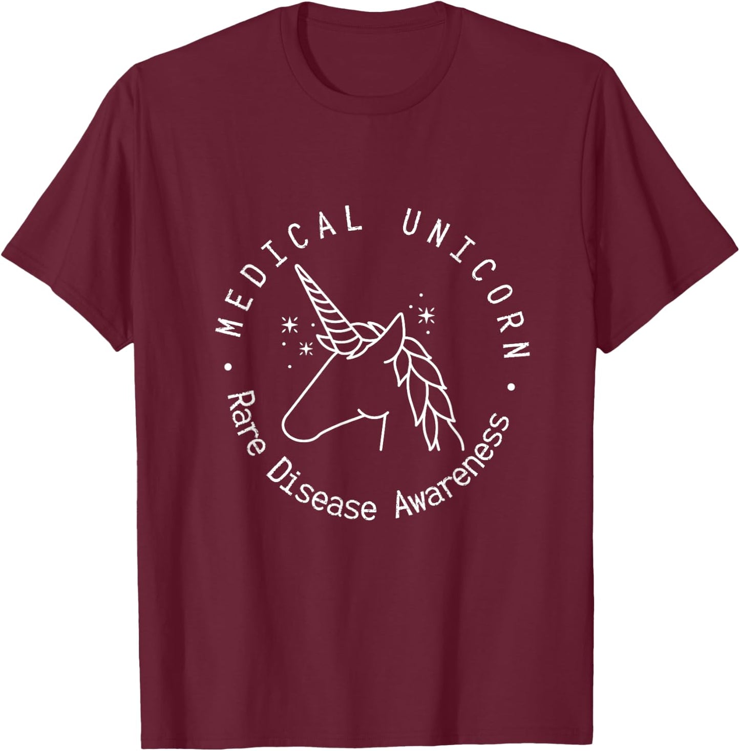 Medical Unicorn Rare Disease Awareness EDS Chronic Illness T-Shirt - T-Shirt | Maroon