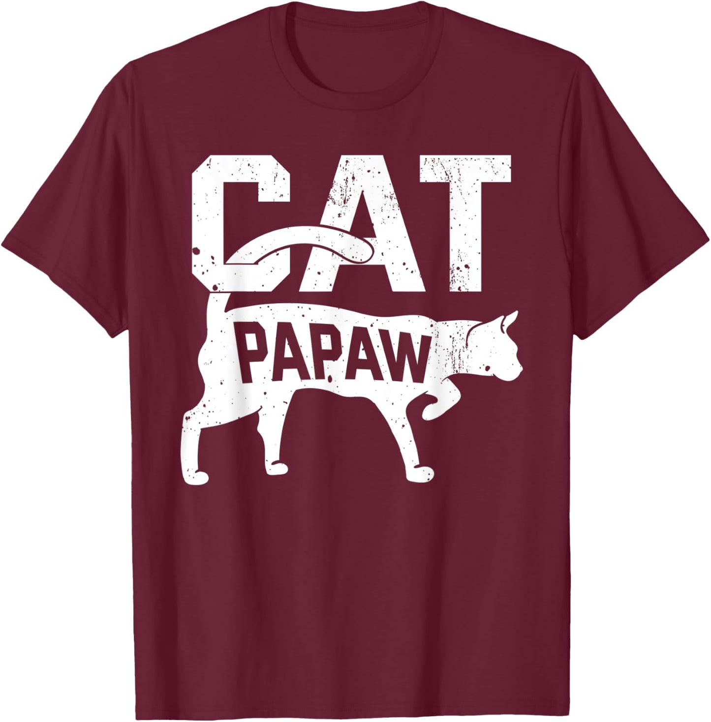 Cat Papaw Kitten Pet Owner Meow Father's Day T-Shirt - T-Shirt | Maroon