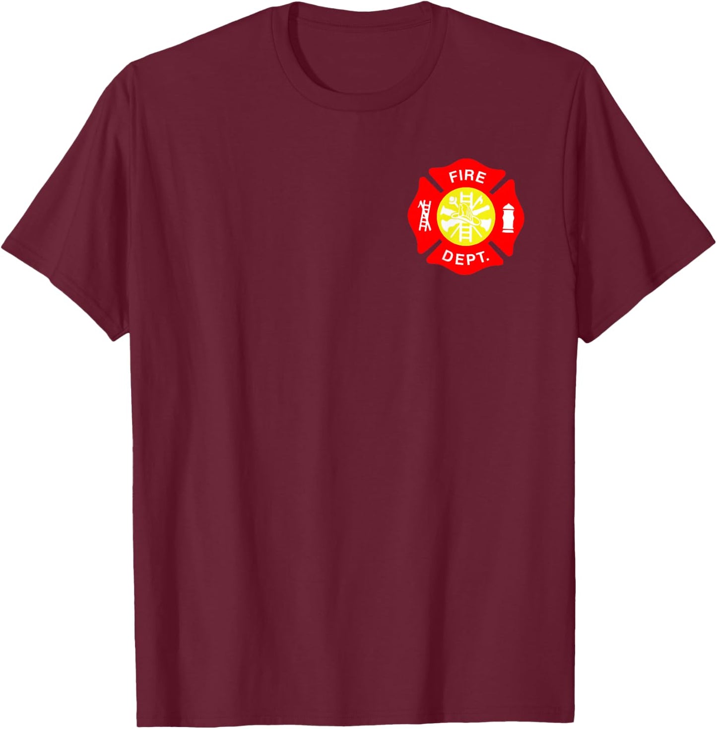 Fire Department Logo Uniform Fireman Symbol Firefighter Gear T-Shirt - T-Shirt | Maroon