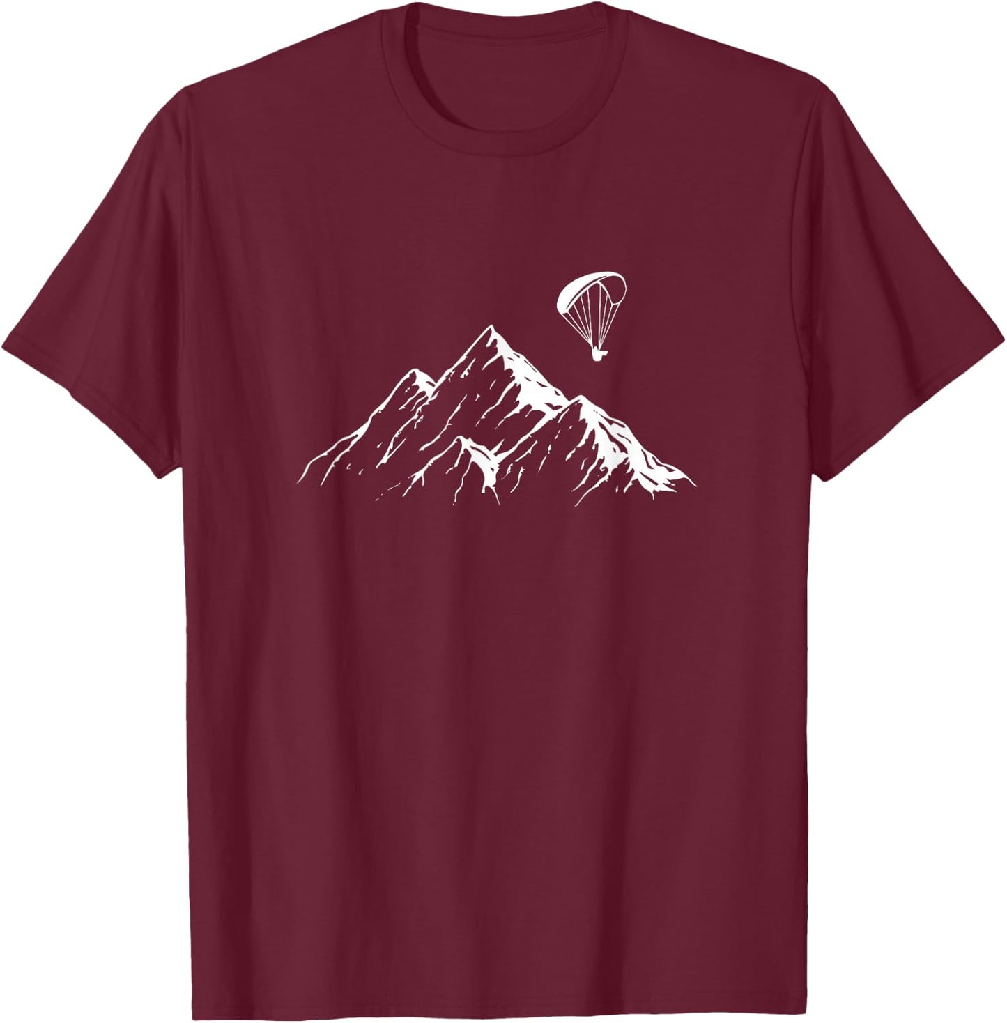 Paraglider Mountains Parachute Paragliding Lover Fun T-Shirt - T-Shirt | Maroon