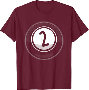 Matching Halloween Costume Set Billiard Balls 2 Ball T-Shirt - T-Shirt | Maroon