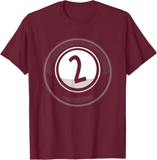 Matching Halloween Costume Set Billiard Balls 2 Ball T-Shirt - T-Shirt | Maroon