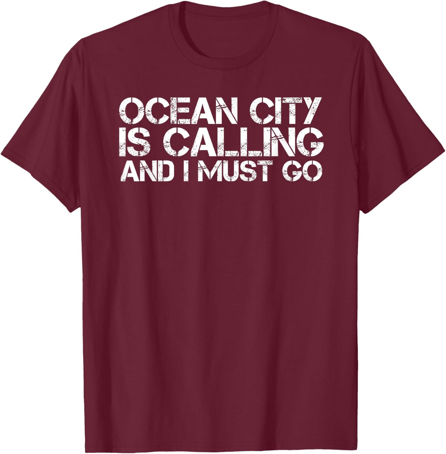 OCEAN CITY NJ NEW JERSEY Funny City Trip Home Roots USA Gift T-Shirt - T-Shirt | Maroon
