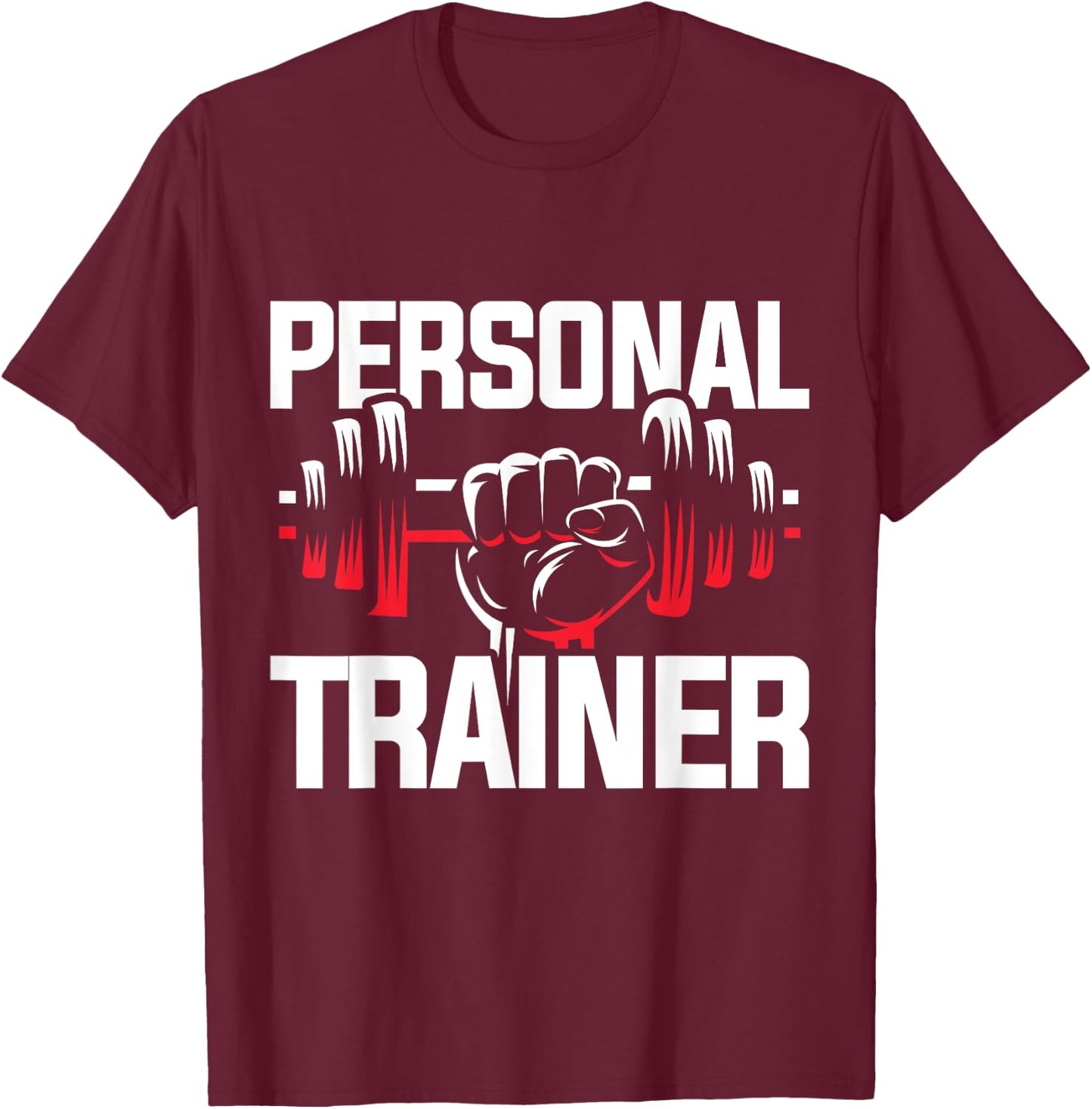 Workout Gift Dumbbell Personal Trainer T-Shirt - T-Shirt | Maroon