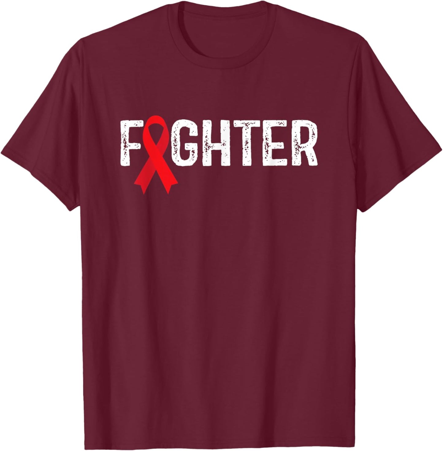 Fighter Blood Cancer Awareness T-Shirt - T-Shirt | Maroon
