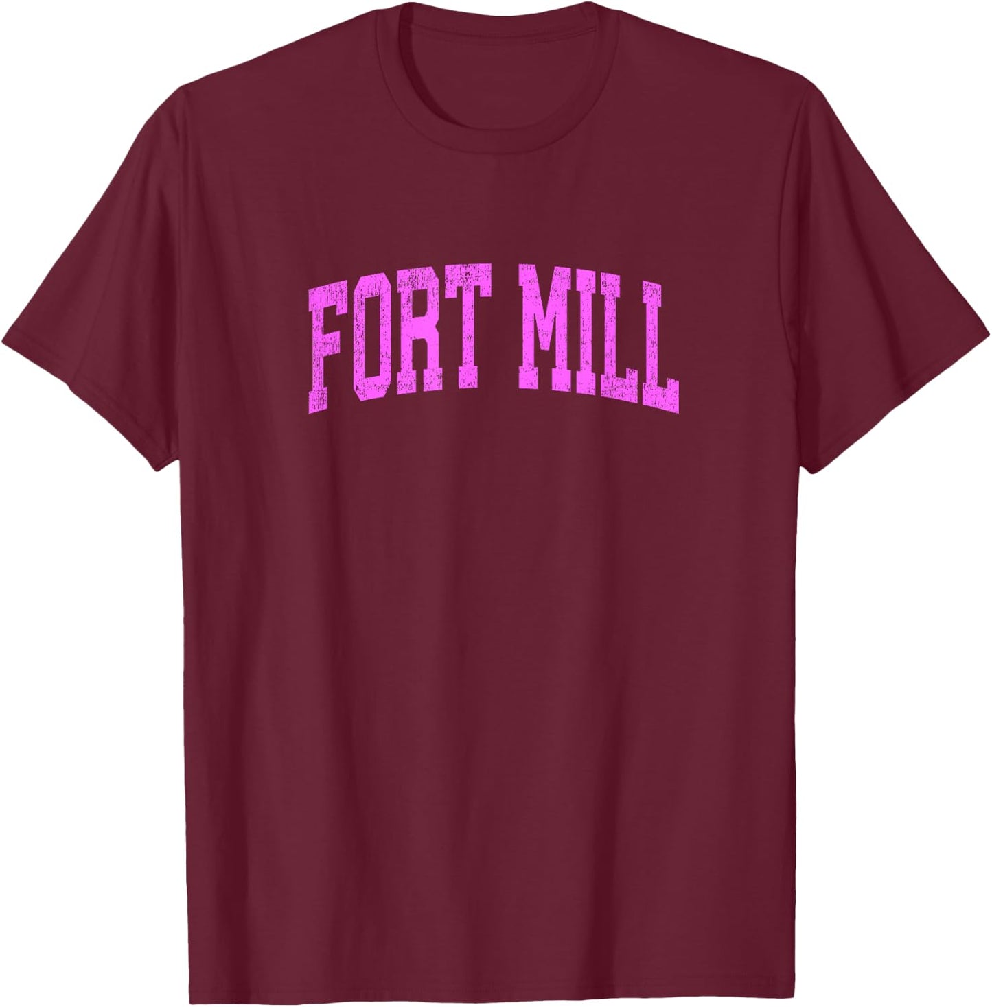 Fort Mill South Carolina SC Vintage Athletic Sports Pink Des T-Shirt - T-Shirt | Maroon