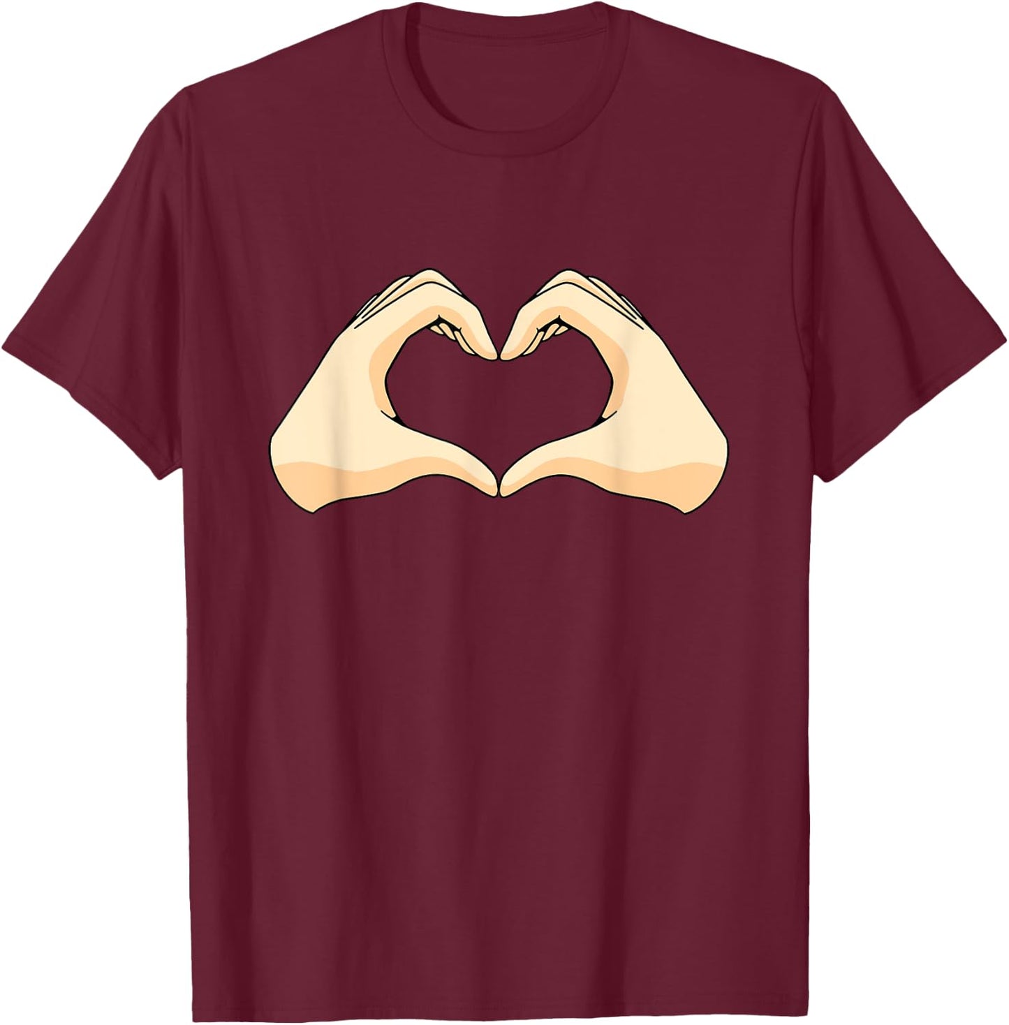 Hands Heart Hand Heart T-Shirt - T-Shirt | Maroon