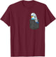 Budgie In Pocket Parakeet T-Shirt - T-Shirt | Maroon