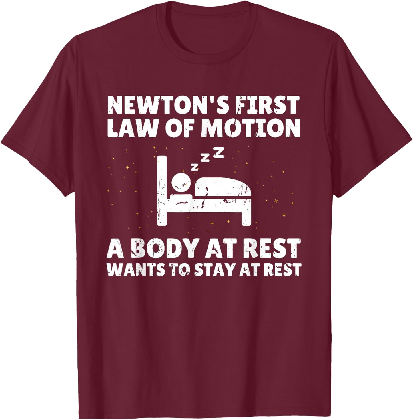 Newton's Law Art Women Nerdy Scientist Novelty T-Shirt - T-Shirt | Maroon