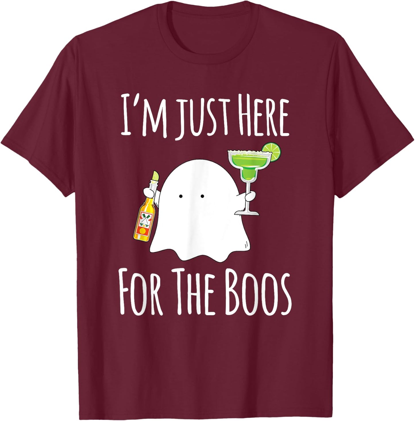 Funny Mexican Halloween Shirt Women Men Funny Ghost T-Shirt - T-Shirt | Maroon