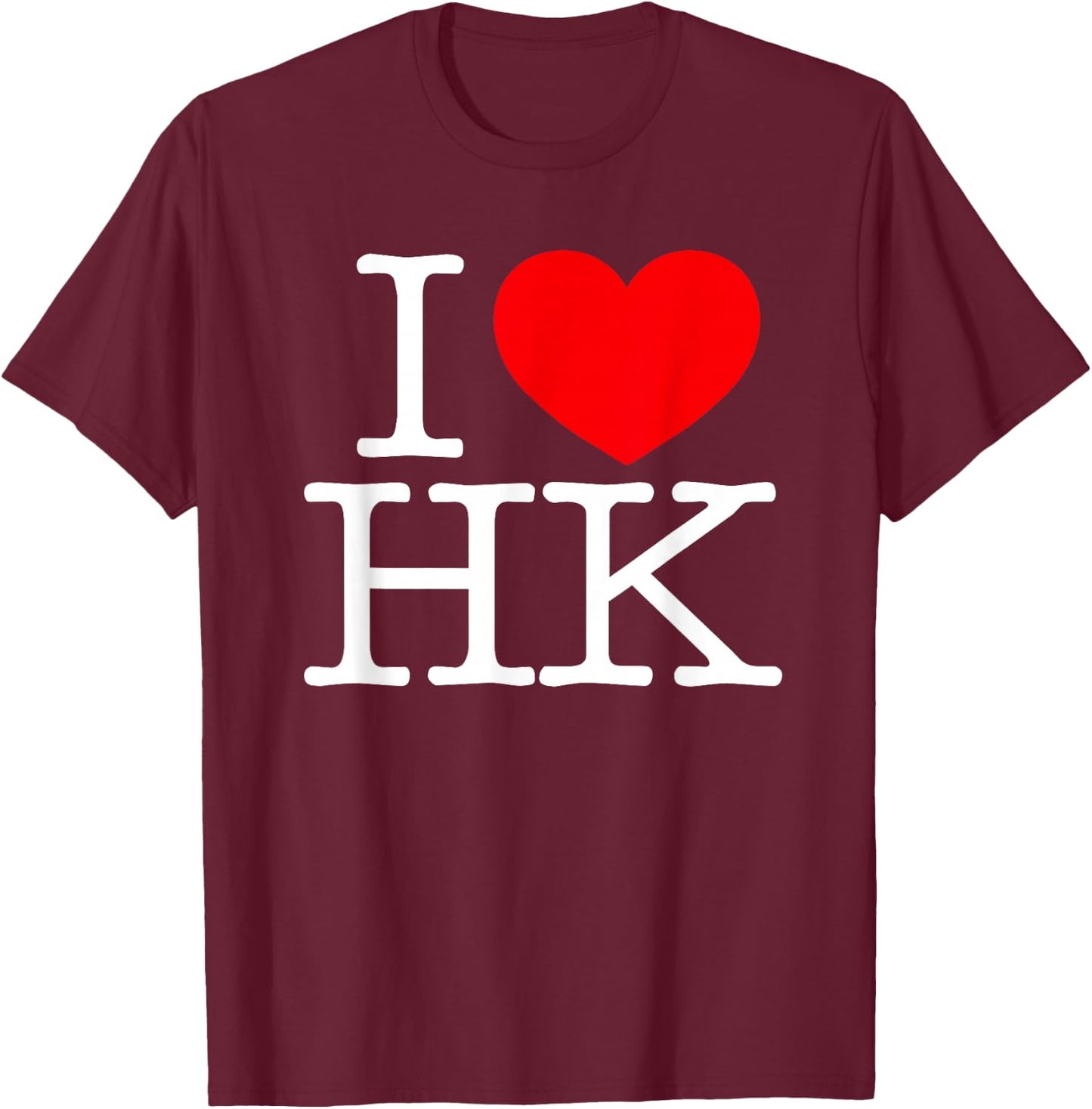 I Love (Heart) HK T-Shirt - T-Shirt | Maroon