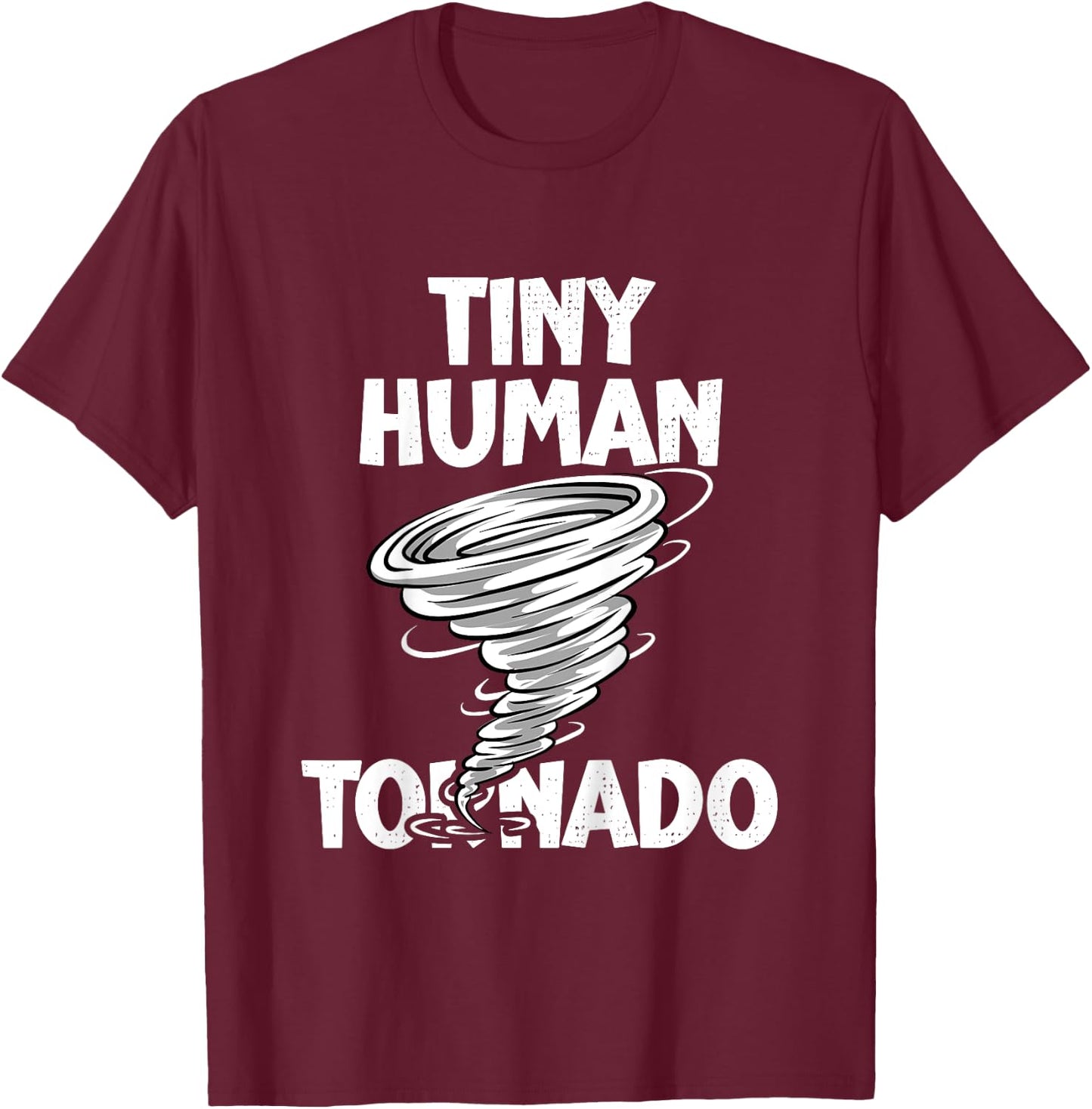 Kids Funny Tiny Human Tornado Quote Toddler Boys Girls Kids T-Shirt - T-Shirt | Maroon