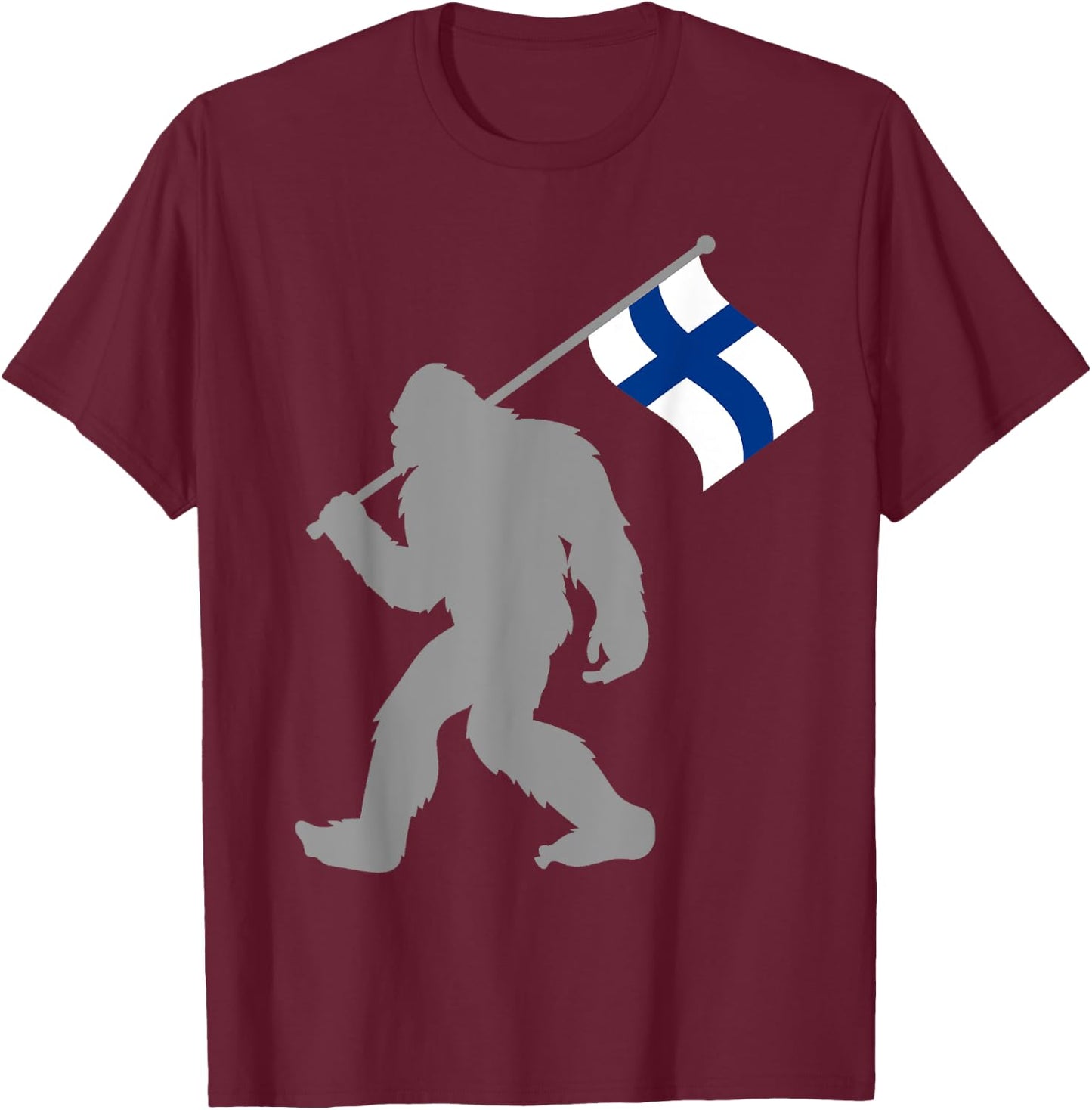 Suomi or Finnish Flag on Finland Flag T-Shirt - T-Shirt | Maroon