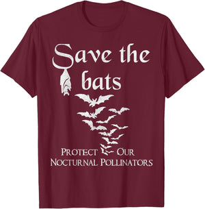 Bat biology Save the bats Protect our nocturnal pollinators T-Shirt - T-Shirt | Maroon