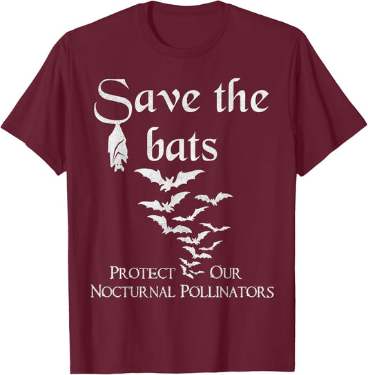 Bat biology Save the bats Protect our nocturnal pollinators T-Shirt - T-Shirt | Maroon