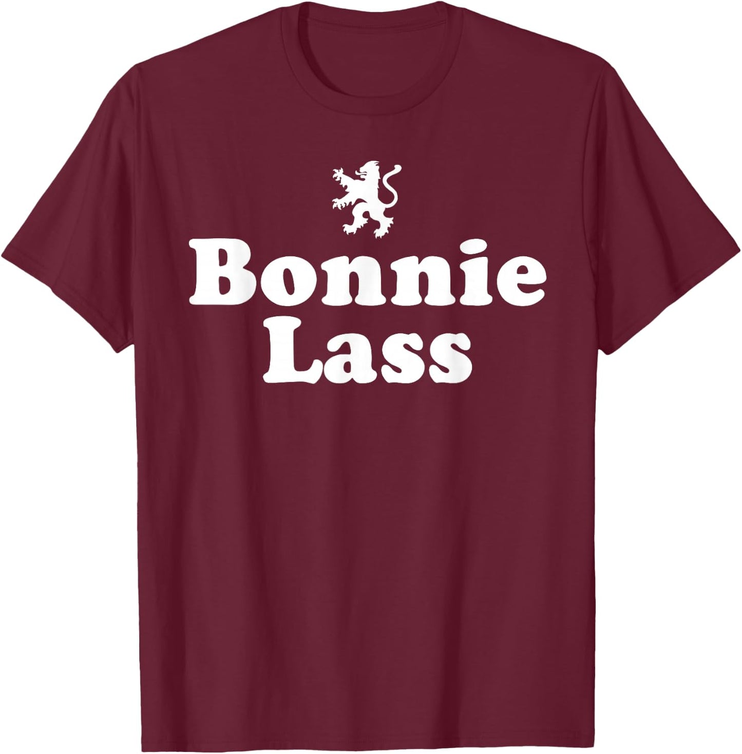Scottish Ancestry - Funny Scotland Bonnie Wee Lass T-Shirt - T-Shirt | Maroon
