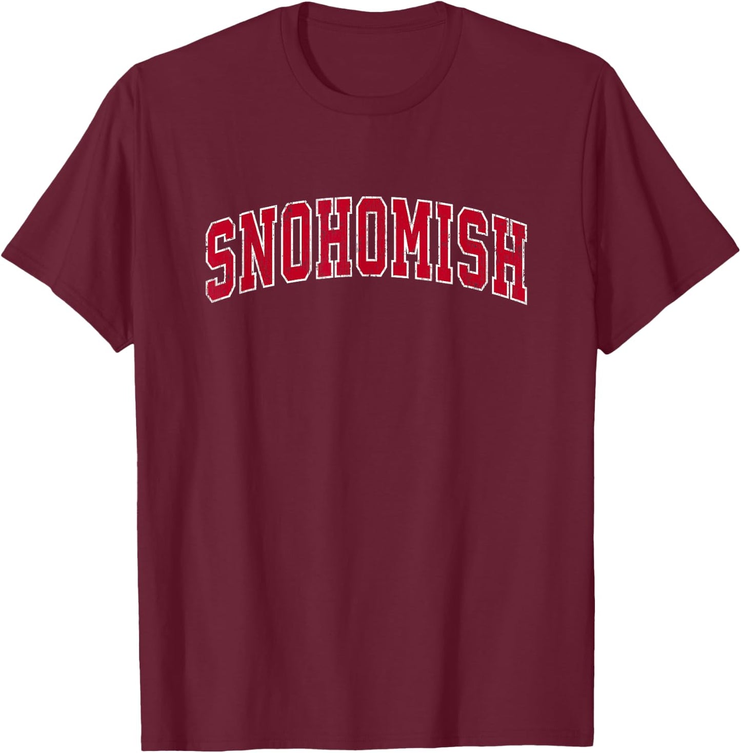 Snohomish Washington WA Vintage Sports Design Red Design T-Shirt - T-Shirt | Maroon