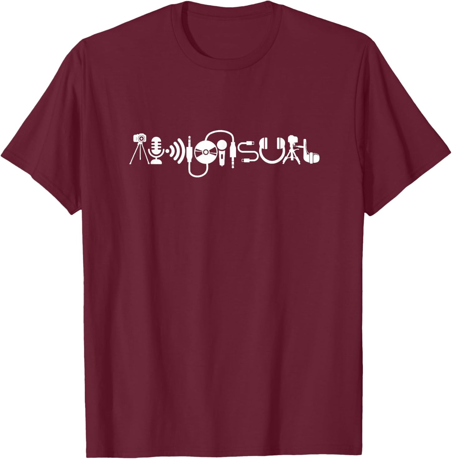 AV Tech Audio Visual Spelled with Symbols - Sound Recording T-Shirt - T-Shirt | Maroon