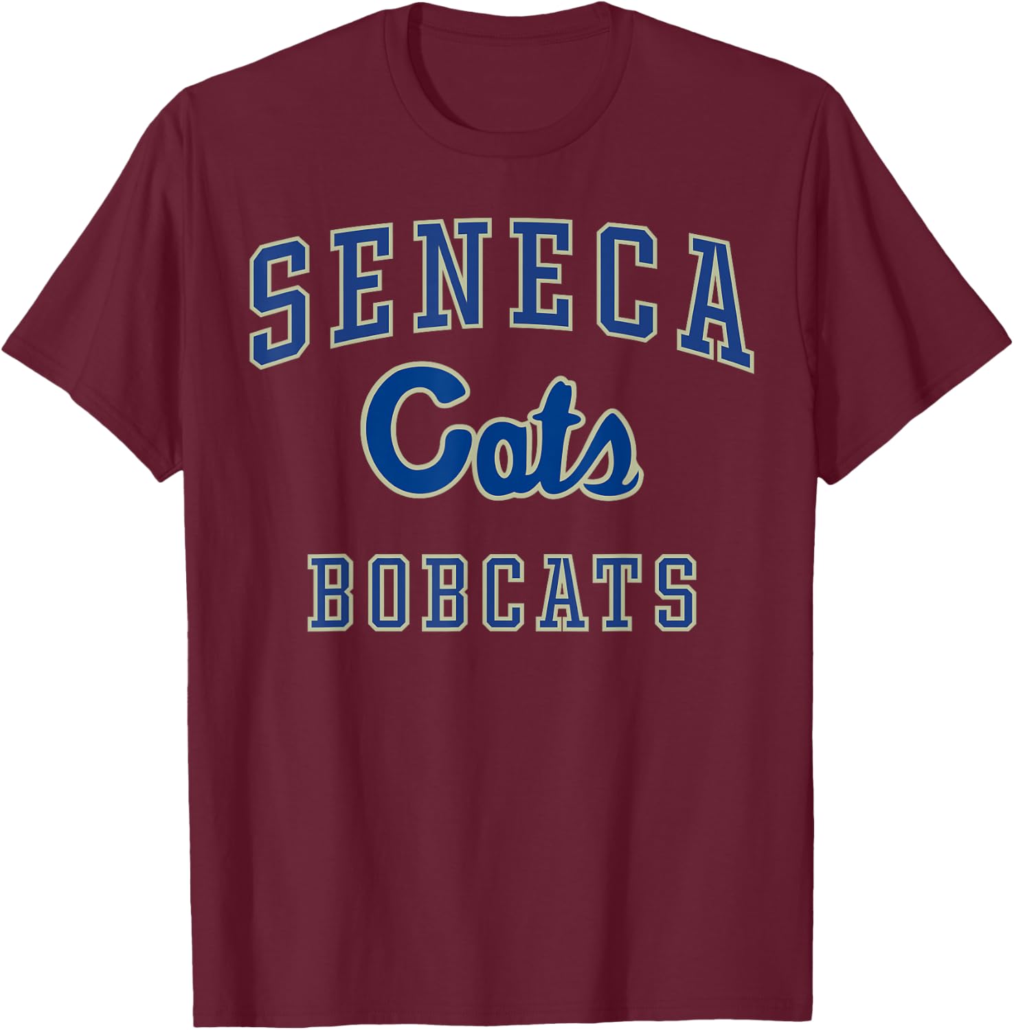 Seneca High School Bobcats C1 T-Shirt - T-Shirt | Maroon