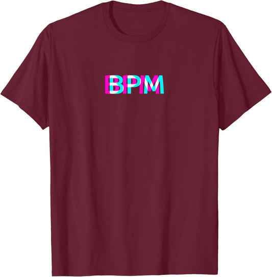 BPM Clubbing Techno DJ EDM Rave Raver Goa Festival Outfit T-Shirt - T-Shirt | Maroon