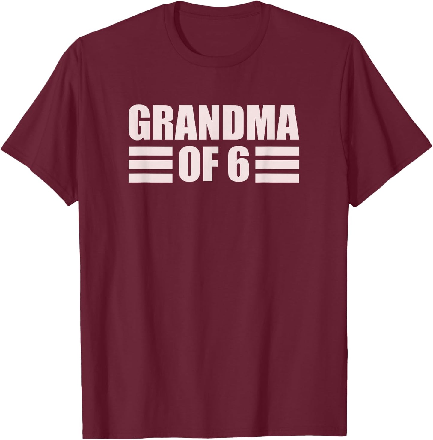 Grandma 6 Grandkids 6th Time Cubed Grandma Of Six T-Shirt - T-Shirt | Maroon