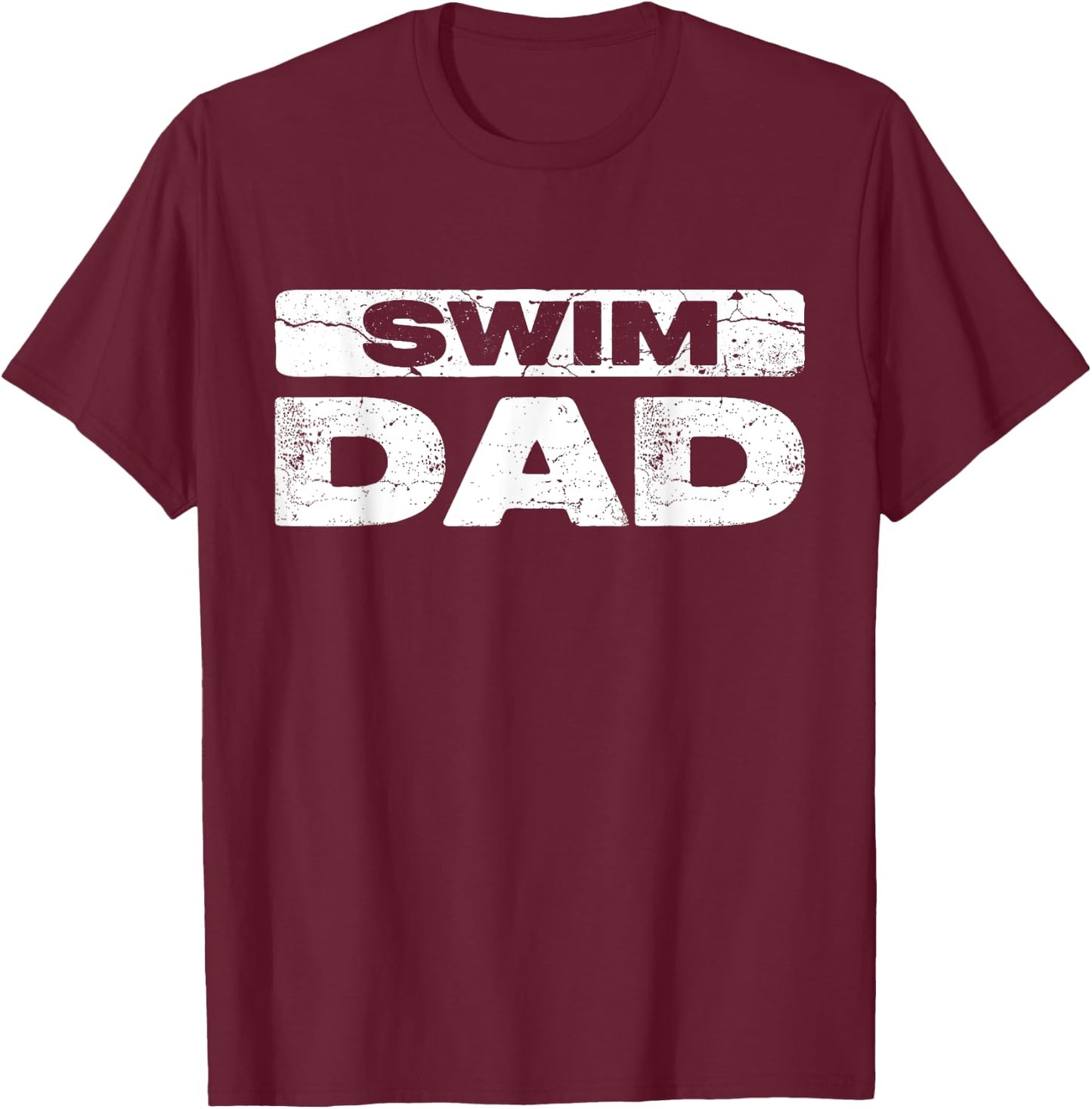 Swim Dad Shirt Men Fathers Day T-Shirt - T-Shirt | Maroon
