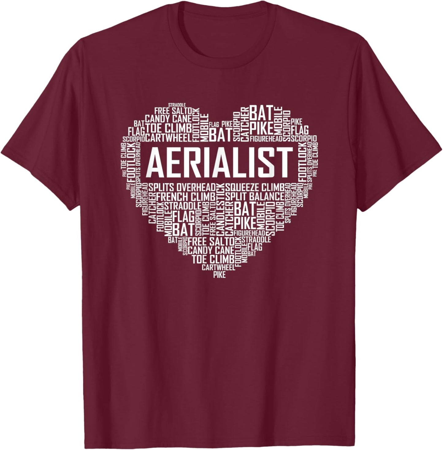 Aerialist Gifts Heart Aerial Yoga Lover Gift Yogi T-Shirt - T-Shirt | Maroon