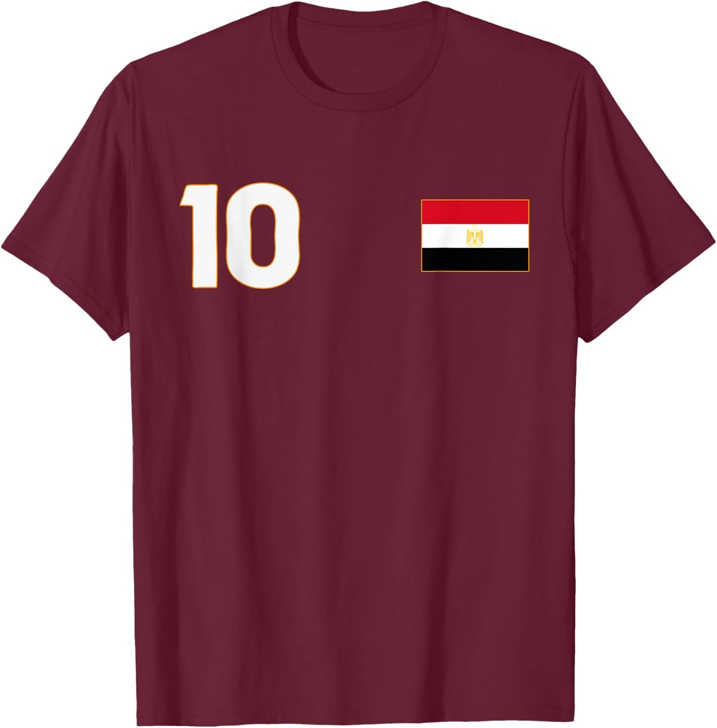 Egypt Flag Number 10 Shield Emblem National Pride T-Shirt - T-Shirt | Maroon