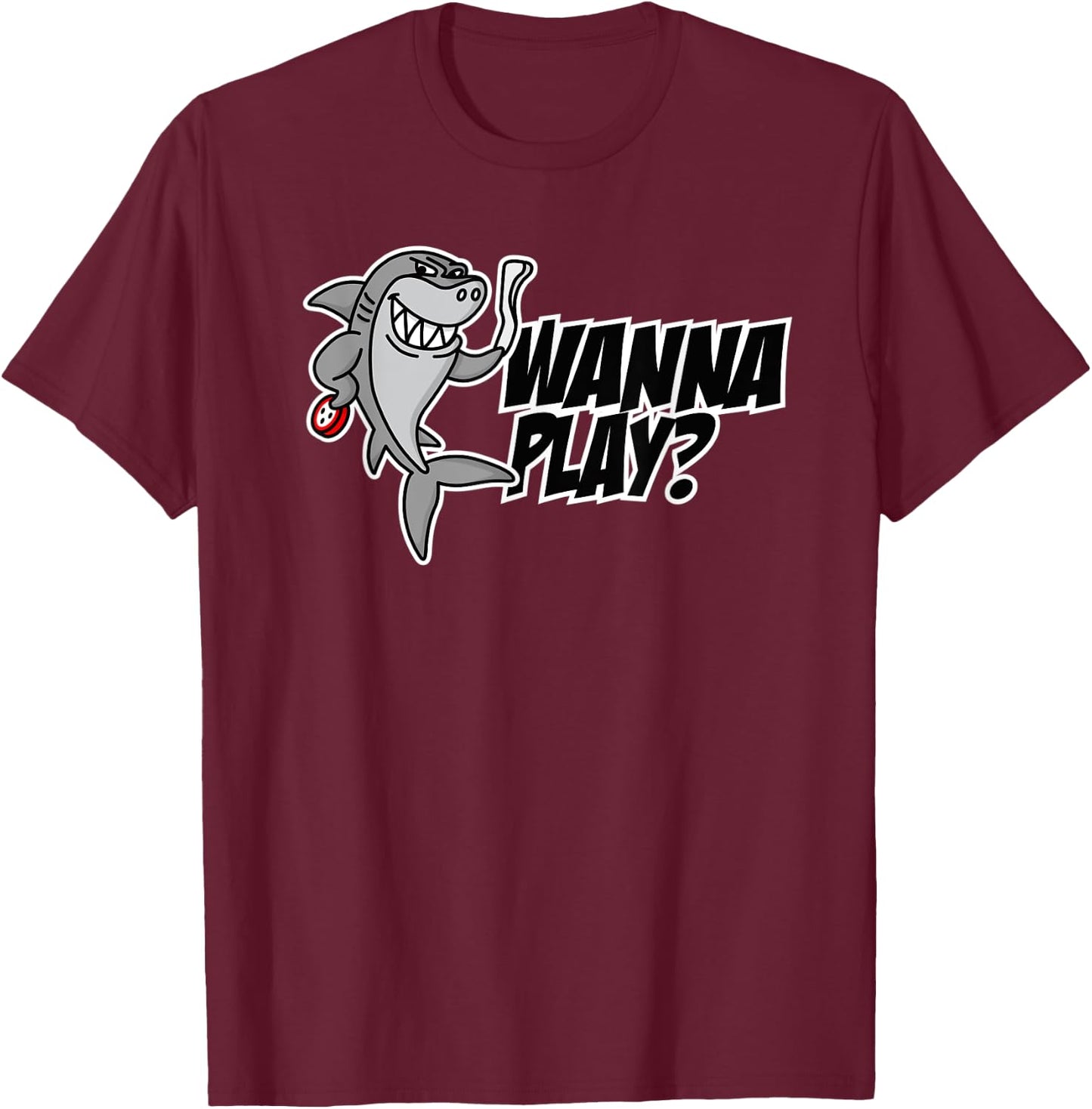 Wanna play Octopush shark funny underwater hockey player T-Shirt - T-Shirt | Maroon