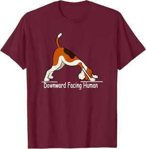 Downward Facing Human | Funny Yoga T-Shirt - T-Shirt | Maroon