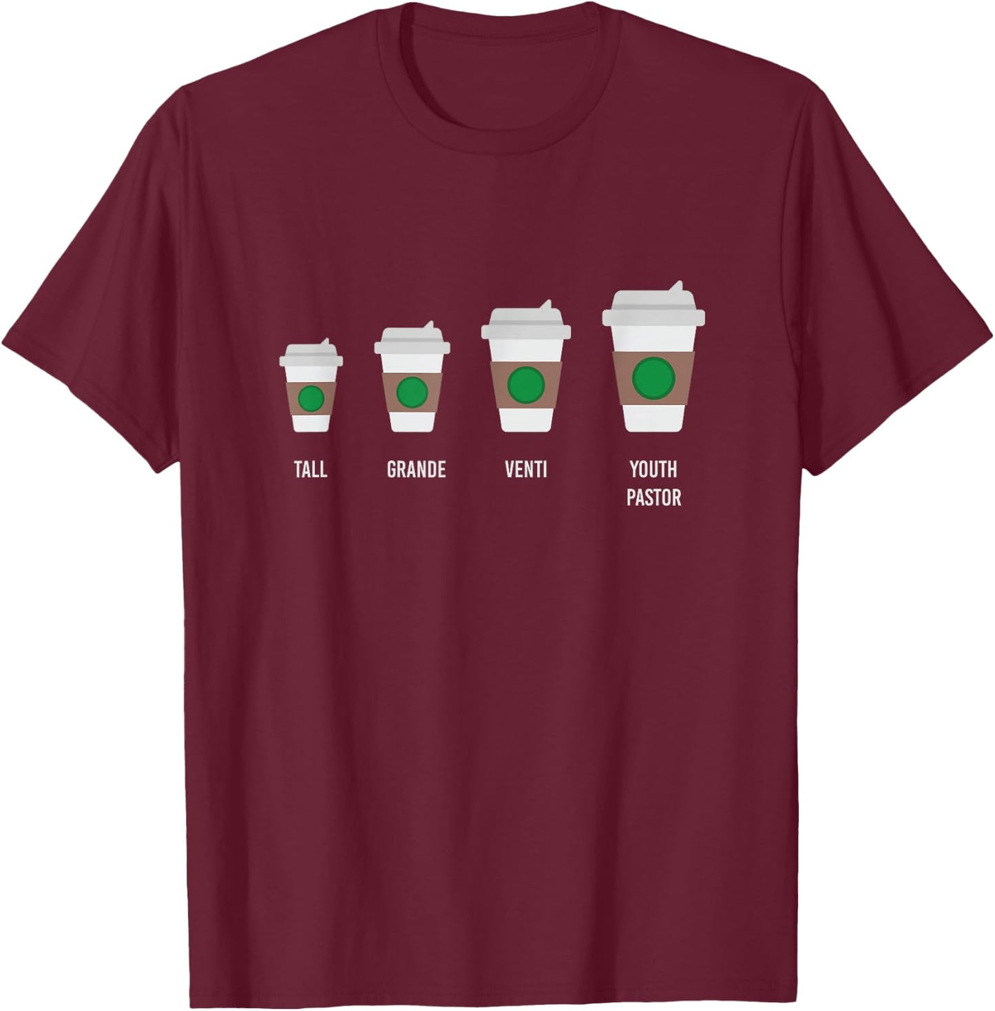 Youth Pastor Funny Coffee Drinking Church Pastor T-Shirt - T-Shirt | Maroon