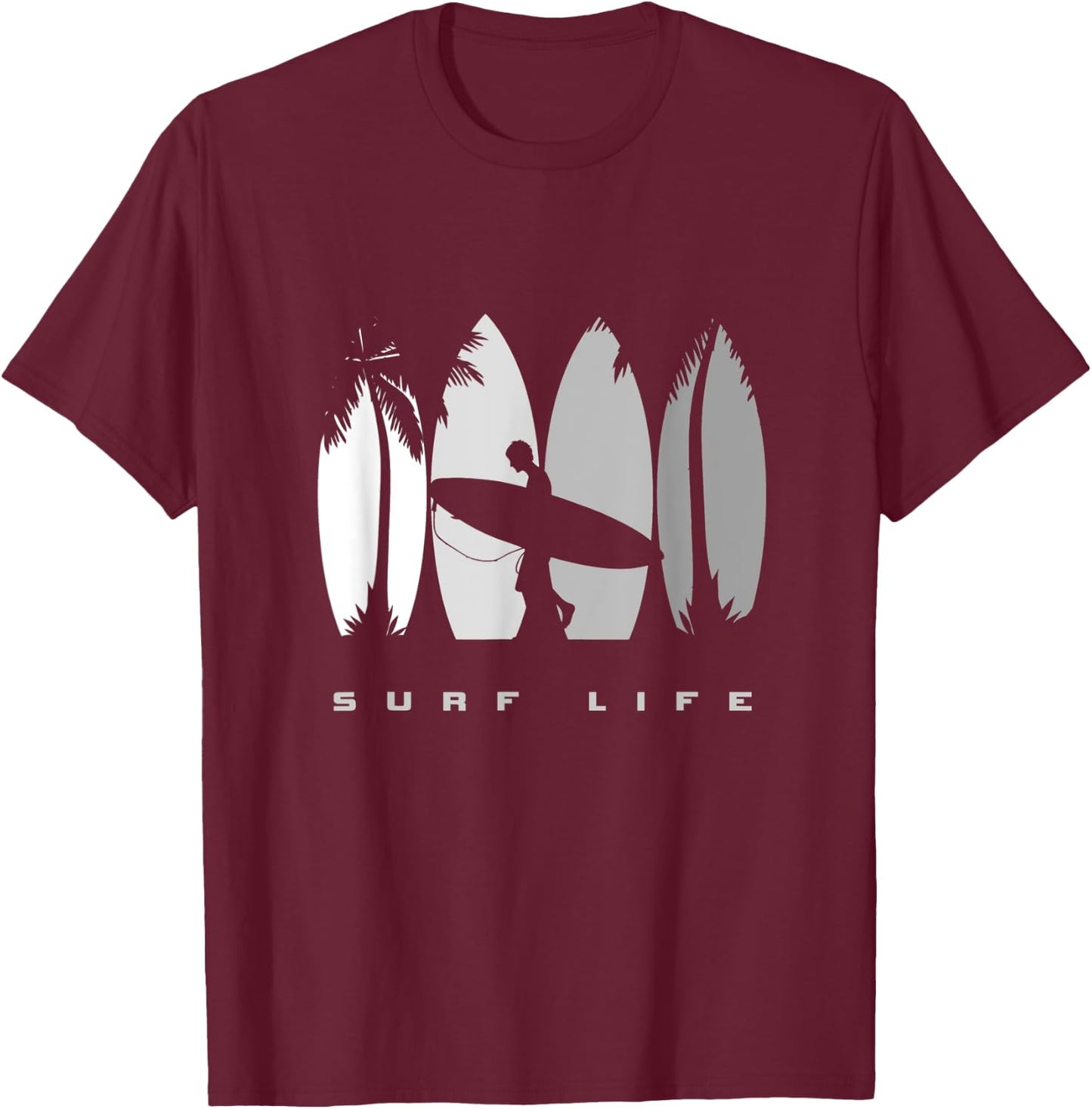 Surfing Surf Apparel - Surfer Surf T-Shirt - T-Shirt | Maroon