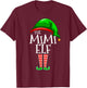 Mimi Elf Family Matching Group Christmas Gift Grandma Funny T-Shirt - T-Shirt | Maroon
