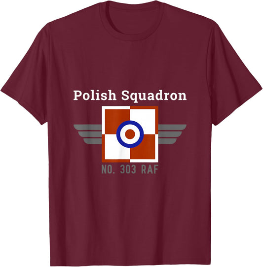 Polish Squadron 303 RAF Poles in Battle of Britain WW2 T-Shirt - T-Shirt | Maroon