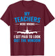 Airplane Pilot My Teachers Were Wrong Flight School T-Shirt - T-Shirt | Maroon