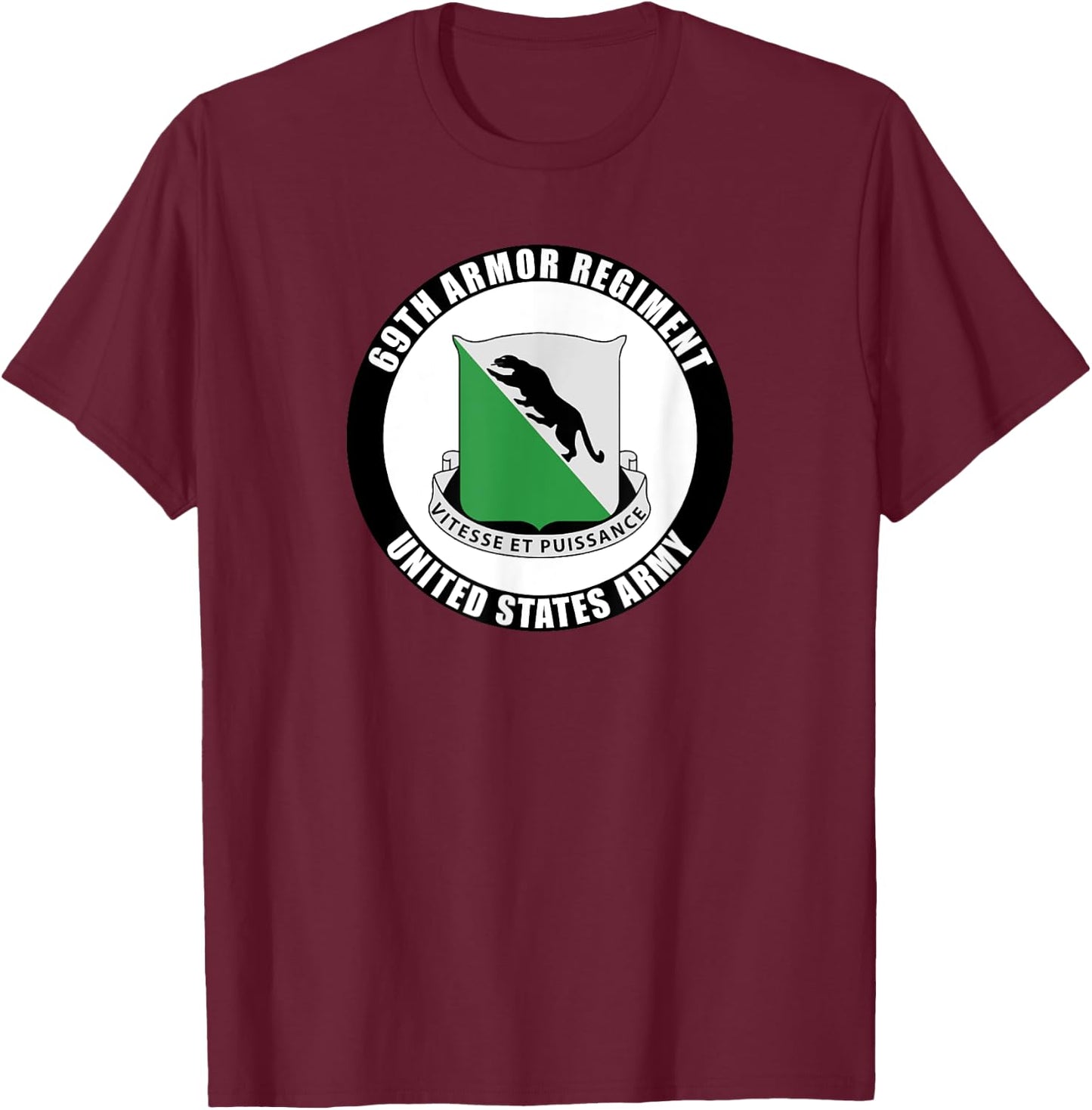 69th Armor Regiment United States Army Veteran Military T-Shirt - T-Shirt | Maroon