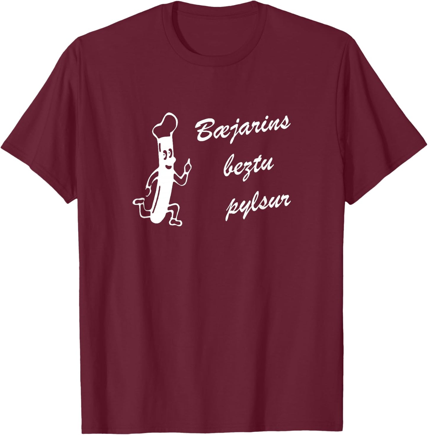 Iceland Hotdog Foodie T-Shirt - T-Shirt | Maroon