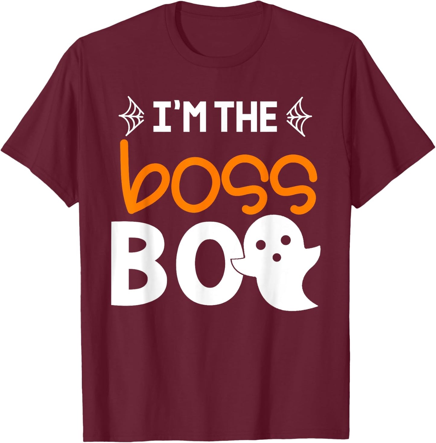 Boss Boo Shirt Family Costume Halloween PJs T-Shirt - T-Shirt | Maroon