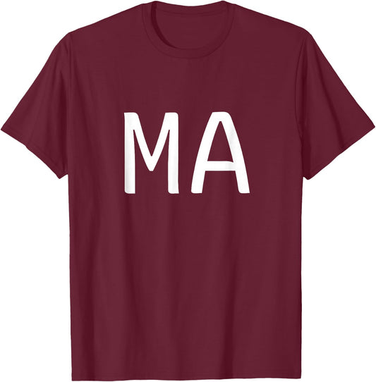 MA Two Letter Pair - Elegant Personalized Initials T-Shirt - T-Shirt | Maroon