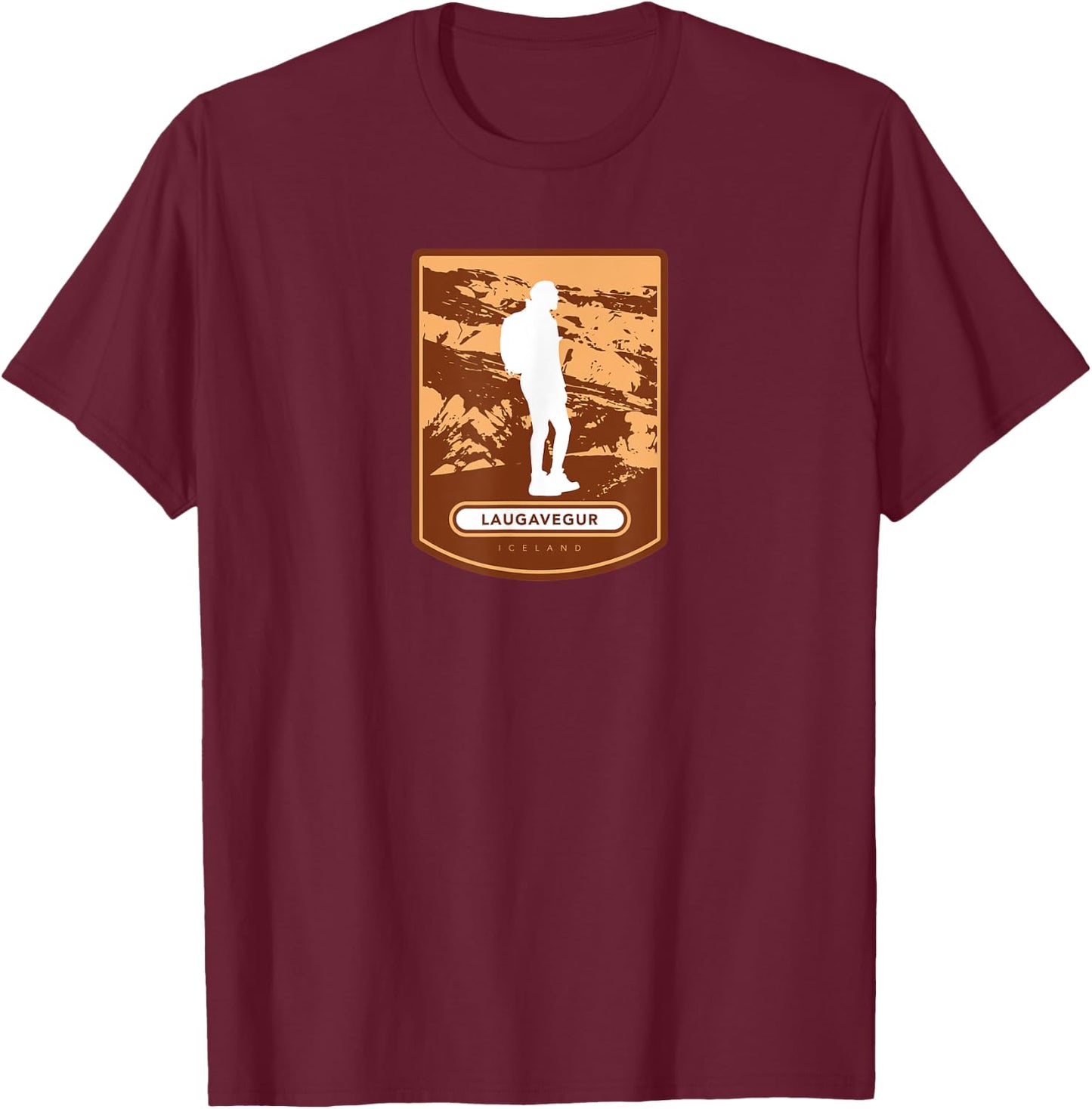 Laugavegur – Iceland T-Shirt - T-Shirt | Maroon