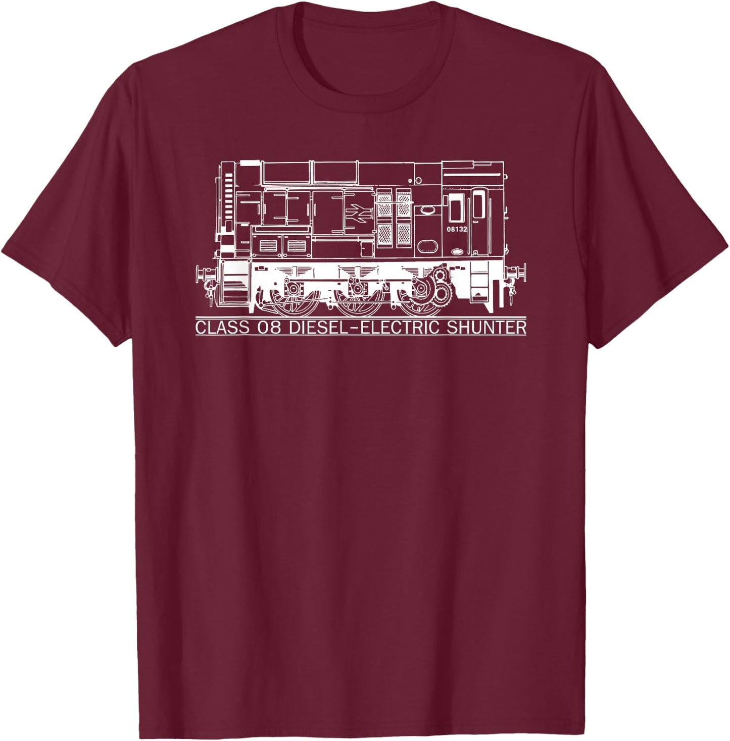 Class 08 Shunter British Rail Shunting Train T-Shirt - T-Shirt | Maroon