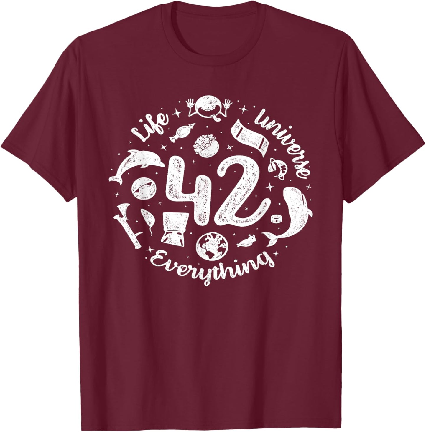 42 Answer to Life Funny Science T-Shirt - T-Shirt | Maroon