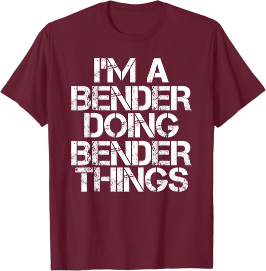 BENDER Funny Surname Family Tree Birthday Reunion Gift T-Shirt - T-Shirt | Maroon