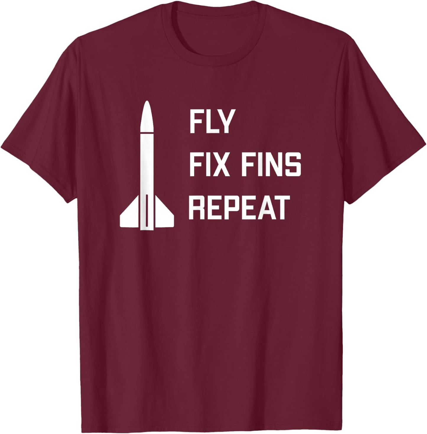 Model Rocket Funny Launch and Crash T-Shirt - T-Shirt | Maroon