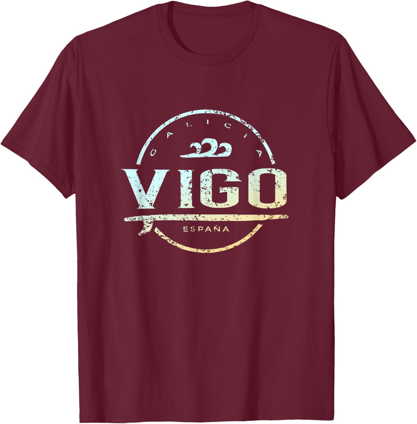 Vigo España - Retro Vigo Spain Vintage Surf T-Shirt - T-Shirt | Maroon